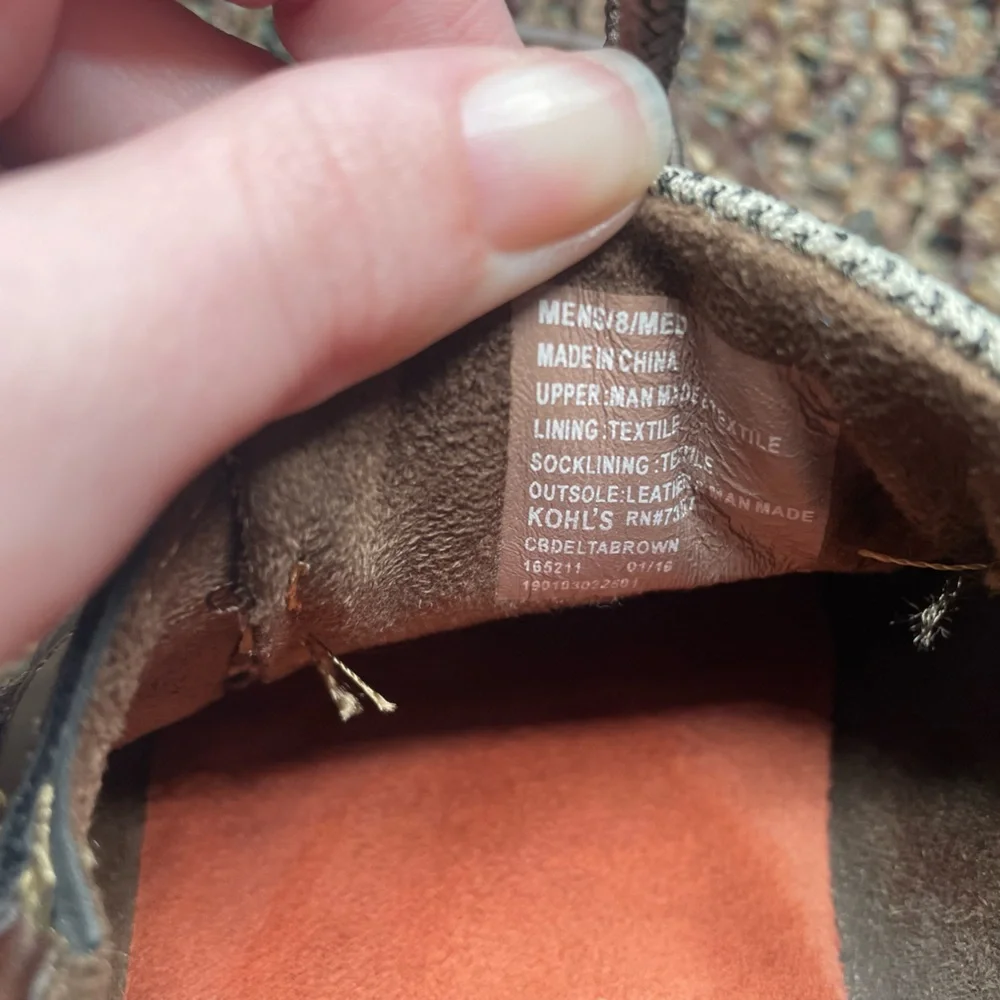 Croft & Borrow Dark Brown Memory Foam Boat Shoes, Men’s Size 8